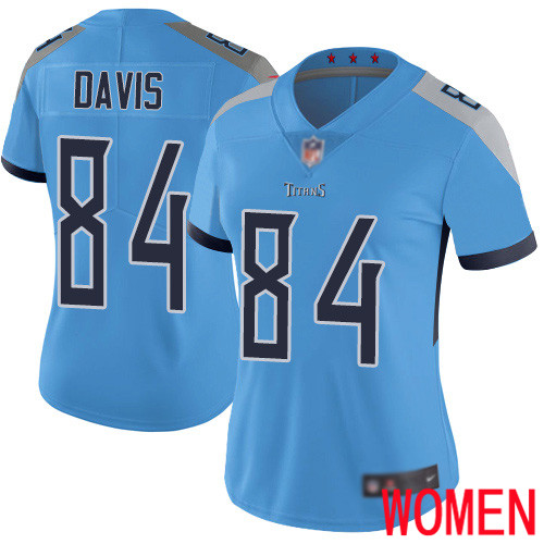 Tennessee Titans Limited Light Blue Women Corey Davis Alternate Jersey NFL Football #84 Vapor Untouchable->tennessee titans->NFL Jersey